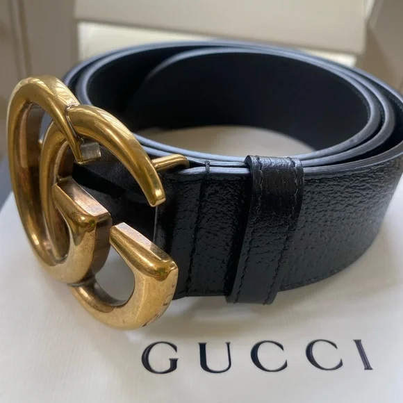 Gucci Calfskin Double G 40mm Belt 85 34 Black - Picture 3 of 8